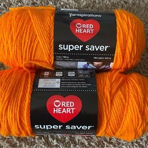 NWOT-Red Heart Super Saver Yarn in Bright Orange